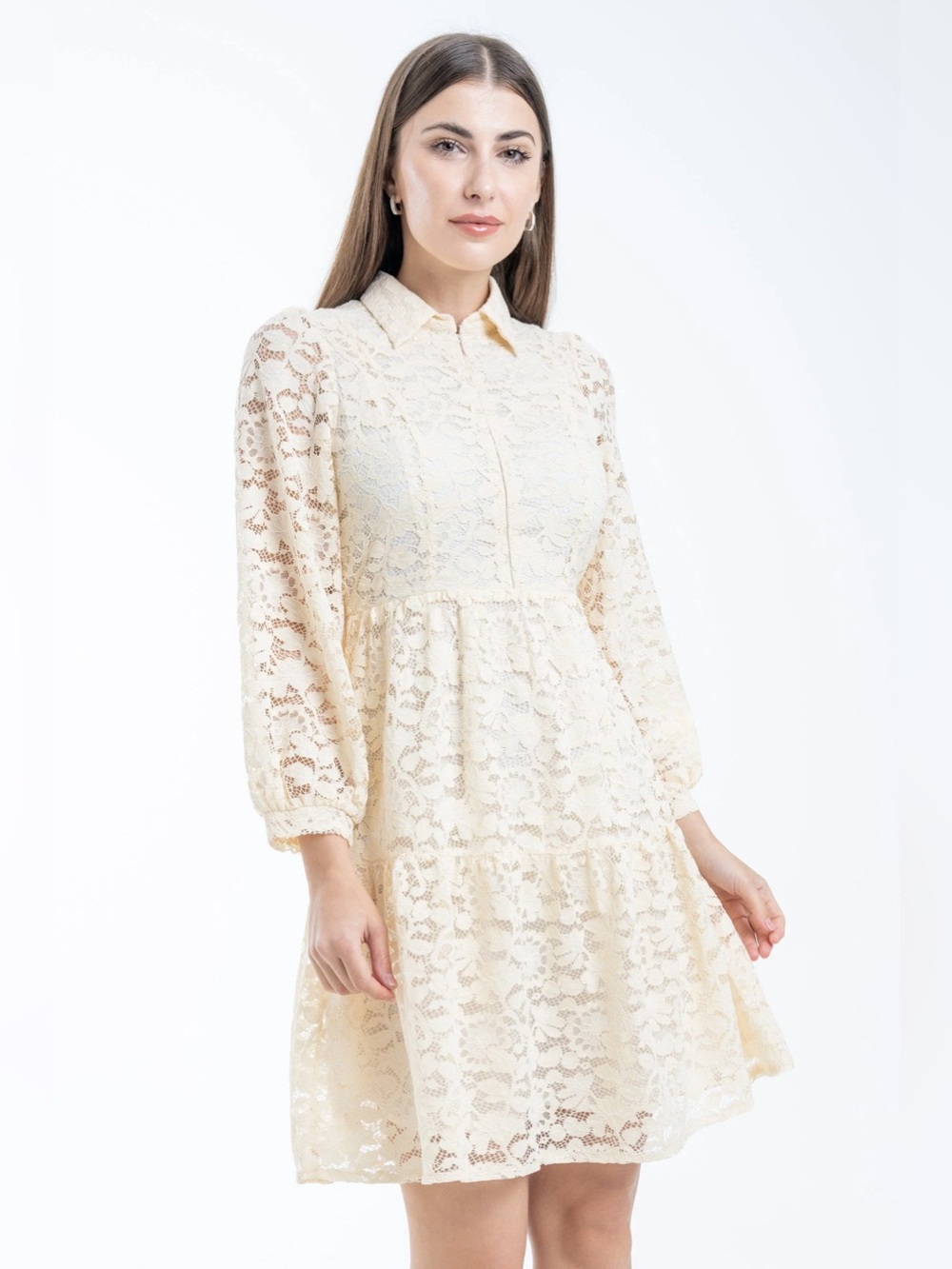 GILLI Cream Lace Shirt Dress — Size